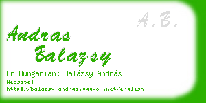 andras balazsy business card